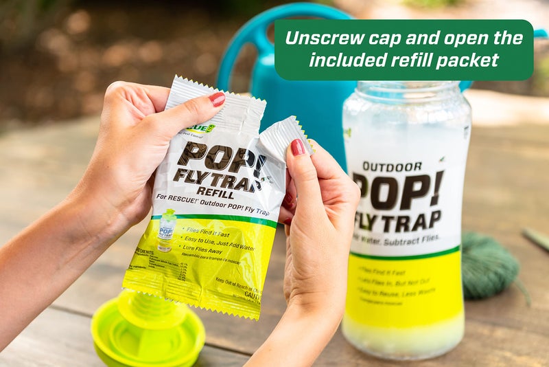 RESCUE! POP! Fly Trap â€“ Large Reusable Fly Trap for Outdoor Use - 3 Pack - Image 3
